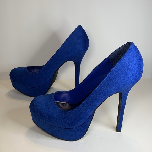 Beverly Blue Suede Pumps Size 8 Charlotte Russe - Picture 5 of 16